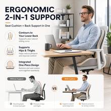 Shell-Shaped Ergonomic Integrated Back Cushion, Soft And Comfortable Chair Seat Pad, Suitable For Office Chairs, Car Seats And Home Use, Support Design Suitable For People Who Sit For Long Periods, Perfect Choice For Home Decor, Gifts For Family And Friends - Shell-shaped Integrated Back Cushion - View 8