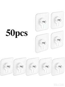 100/50/30/10 [Picture Frame Hanging Tool]No-Drill Wall Hanging Nails For Pictures, Photo Albums, Frames, Wall Hooks, Damage Free Wall Nails - Clear - View 12