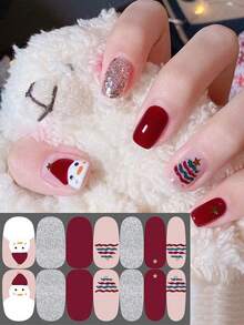 Christmas Winter Snowflake Snowman Christmas Tree Versatile Mix & Match Full Cover Nail Stickers With Nail File - Multicolor - View 6