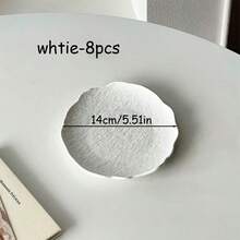 [8/4/2/1pc Set]Asymmetrical Tableware Set, Minimalist Rock Texture, Black/White, Dinner Plate & Dish Set, Simple Luxury Healthy Tableware For Home, Family Gathering, Restaurant, Kitchen, Picnic, Party, Wedding, Holiday, Unbreakable, Reusable - Multicolor - View 7