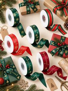 6 buah/1 buah Pita Foil Emas Natal, Pita Pembungkus Kado, Pita Busur, Pita Liburan - Cocok Untuk Dekorasi Natal, Dekorasi Pohon Natal, Kemasan Pajangan Perhiasan, Kemasan Bunga, Juga Untuk Dekorasi Pesta DIY Dan Pembungkus Kado Hari Valentine (Lebar 2,5cm/0,98in, Panjang Sekitar 230cm/90,55in) - A - View 10