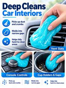 1pc Large Capacity Multi-Purpose Car Cleaning Gel,Car Interior Cleaner,Dust Remover Crevice Cleaner,Car Vent Cleaner,Keyboard Cleaner,Cleaning Putty For Computers,Laptops,Cameras,Desktops,Car Interior,Auto Detailing Tool,Household Cleaning Accessory - Multicolor - View 1
