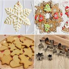 5PCS Christmas Cookie Cutter Set - Stainless Steel Snowflake Shape, Winter Snowflake Cookie Cutter Set For Holiday Baking, Cake Decoration And Christmas Gift Decoration - View 9