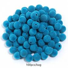 100pcs/Pack 8mm Flocked Resin Straight Hole Beads DIY Handmade Phone Chain Necklace Bracelet Autumn/Winter - Flocked Resin Beads - View 16
