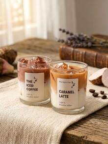 Coffee Cup Gel Candle (Iced Coffee/Caramel Latte, Subtle Fragrance), Decorative Scented Candle, Burns For 12-30 Hours, Creative Gift For Men And Women, Can Be Used As Candle Holder, Home Decor, Suitable For Living Room, Bedroom, Bathroom, Office, Dining Table And Other Home Decor, Relaxation And Meditation, Self-Care, Gift For Coffee Lovers, Ideal For Valentine's Day, Mother's Day, Father's Day, Birthday, Christmas, Wedding, Housewarming And Other Occasions, Back To School, Wedding/Autumn/Winter Vintage Decor, Autumn/Winter Essential - Multiple Styles - View 26