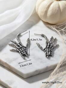 1 Pair Halloween Gothic Vintage Skeleton Arm Earrings - Skeleton Hand - View 2
