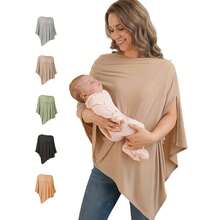 Soft Stretchy Breathable Nursing Cover For Breastfeeding, 360° Full Privacy Wearable Nursing Shawl, Multi‑Function Car Seat Canopy Sun Shade - Multicolor - View 14