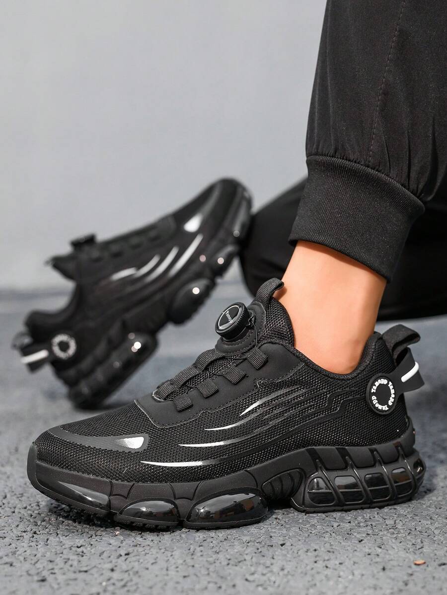 Cool All-'s Functional Chunky Sneakers With Knob Button Design, Streamlined Decor, Thick Sole, Height-Increasing, Daily Wear