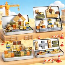 STEM Magnetic Building Blocks Set, 35pcs Children's Educational Engineering Travel Toy, With Portable Metal Box, Suitable For 3+ Years Old Kids Construction Building Gift - Color - View 3