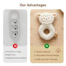 1PC Soft Sheep Plush Rattle For Babies, Infant Handheld Rattle Shaker Toy, Newborn Sensory Toy,Easy Grasp - Multicolor - View 11