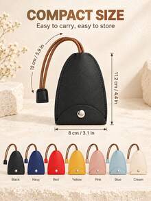 3/2/1pc PU Leather Car Key Cover, Pull-Out Key Pouch With Buckle, Portable Key Holder, Suitable For Car Keys, Handbags, Travel And Daily Use/Set - Multicolor - View 8