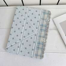 淺藍色星星格紋 Y 型支架保護平板保護套，附筆筒，相容 iPad 第 10 代 Smart Case/11(A16 2025)/相容 Galaxy S9/S7/S10+/相容 /相容 - 彩色 - 查看 10