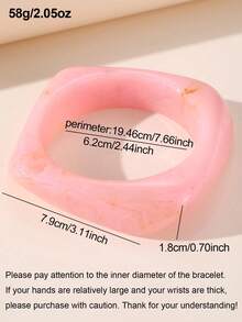 NAIZHU 4 buah Gelang Resin Geometris Dopamin Warna-warni untuk Wanita, Aksesori Harian, Kencan, dan Pesta - MultiWarna - View 8