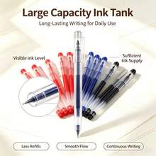DOWMOO Innovative And Durable Gel Pens, Black, Red And Blue, Full Needle Tip, European Standard Bullet Tip, Stationery For Office And Study Use, High Appearance Stationery For Students - Round - View 2