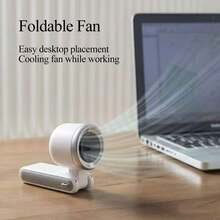 AOYI 1pc Rechargeable Lithium Battery Digital Display Portable Handheld Mini Fan With 199-Speed Adjustment And USB Charging Cable - Multicolor - View 8