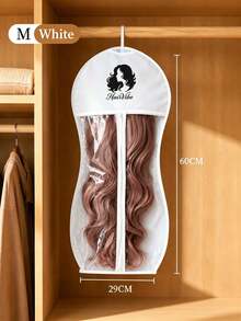 1pcMinimalist Style Non-Woven Fabric Wig Storage Bag, With Clear Transparent Window And Zipper Closure, Hanging Design For Wig Protection And Organization, Wig Dust Cover Pouch, Ideal For Bedroom Closet, Salon Use In All Seasons - Multicolor - View 17
