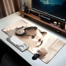 1pc Extra-Large Durable Mouse Pad Featuring Cute Cats, Suitable For Gaming Desktops, Laptop Keyboard Use, And Office Desks. It Has Precisely Stitched Edges And A Non-Slip Back, Making It Ideal For Home, Office, Gaming Rooms, Back-To-School Supplies - View 3