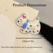 7PCS Cute Pet Combination Set Adjustable Size Handmade Beaded Flower Pet Collar + 6pcs Multicolor Cartoon Puppy Mini Hair Clips Small Dog Cat Outdoor Photo Shoot Decoration Accessories Gift Clips Necklace Combination - Multicolor - View 3