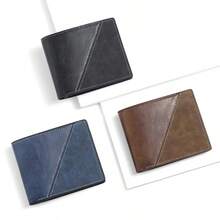 Men's Colorblock Patchwork Bifold Wallet With Multiple Card Slots And ...