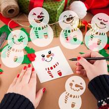 Snowman Face Stencils For Crafts Reusable Christmas Stencils ...