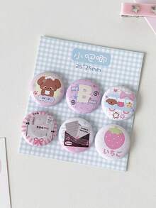 6 buah Stiker Lencana Kartun Mini 25mm Lucu untuk Dekorasi Ransel, Pin Aksesoris Pakaian DIY Siswa, Patch - MultiWarna - View 18