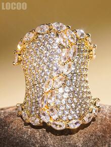1pc Romantic Cubic Zirconia Ring For Women, Wedding Engagement Party Jewelry, Valentine's Day Gift - 1# - View 5