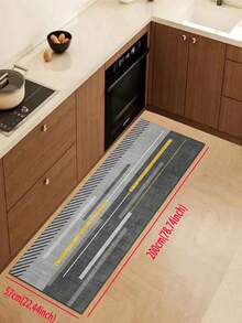 1 Pc Gray Paired With Gold Lines Pattern Kitchen Mat, 3.5 Mm Soft Rubber That Absorbs Water And Is Easy To Clean. Suitable For Corridors, Bathrooms, Living Rooms, Outdoor Door Mats, And Toilets. Useable Throughout The Year And For Various Holidays. - Multicolor - View 13