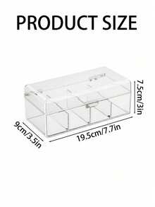1-Compartment Transparent Stackable Tea Bag Storage Box With Hinged Lid, 4-Compartment Plastic Tea Bag Storage Box, Suitable For Kitchen And Countertop - Transparent - View 9