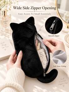 1 buah Tempat Pensil Plush Berbentuk Kucing, Tas Penyimpanan Alat Tulis Kapasitas Besar yang Lucu dan Lembut, Tempat Pena Kucing Lucu Gaya Jepang, Cocok untuk Sekolah, Kantor, Belajar, Penyimpanan Meja dan Pengorganisasian Barang Kecil, Kembali ke Sekolah - Kucing lucu - View 7