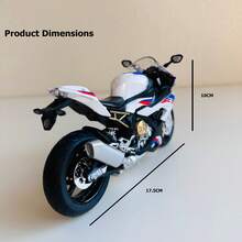 Maisto 1 st 1:12 skala S1000RR racingmotorcykelmodell i gjuten metall – blå och vit, med glidfunktion, samlarmodell – lämplig för Halloween-dekorationer och julklappar - Multifärgad - Visa 5
