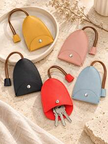 3/2/1pc PU Leather Car Key Cover, Pull-Out Key Pouch With Buckle, Portable Key Holder, Suitable For Car Keys, Handbags, Travel And Daily Use/Set - Multicolor - View 1