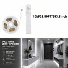 Motion Sensor LED Strip Lights, Warm White / Cool White Optional, Self-Adhesive Cuttable, USB & AAA Battery Powered(Batteries Not Included), Under Cabinet Closet Bedside Night Light - 2835 CT - View 13