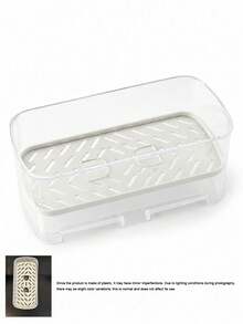 1pc Clear Kitchen Sink Caddy Organizer With Removable Drain Tray, Countertop Sponge & Dish Brush Holder, Dish Soap Storage Rack, Compact Easy-Clean Sink Organizer For Kitchen & Bathroom - Multicolor - View 12