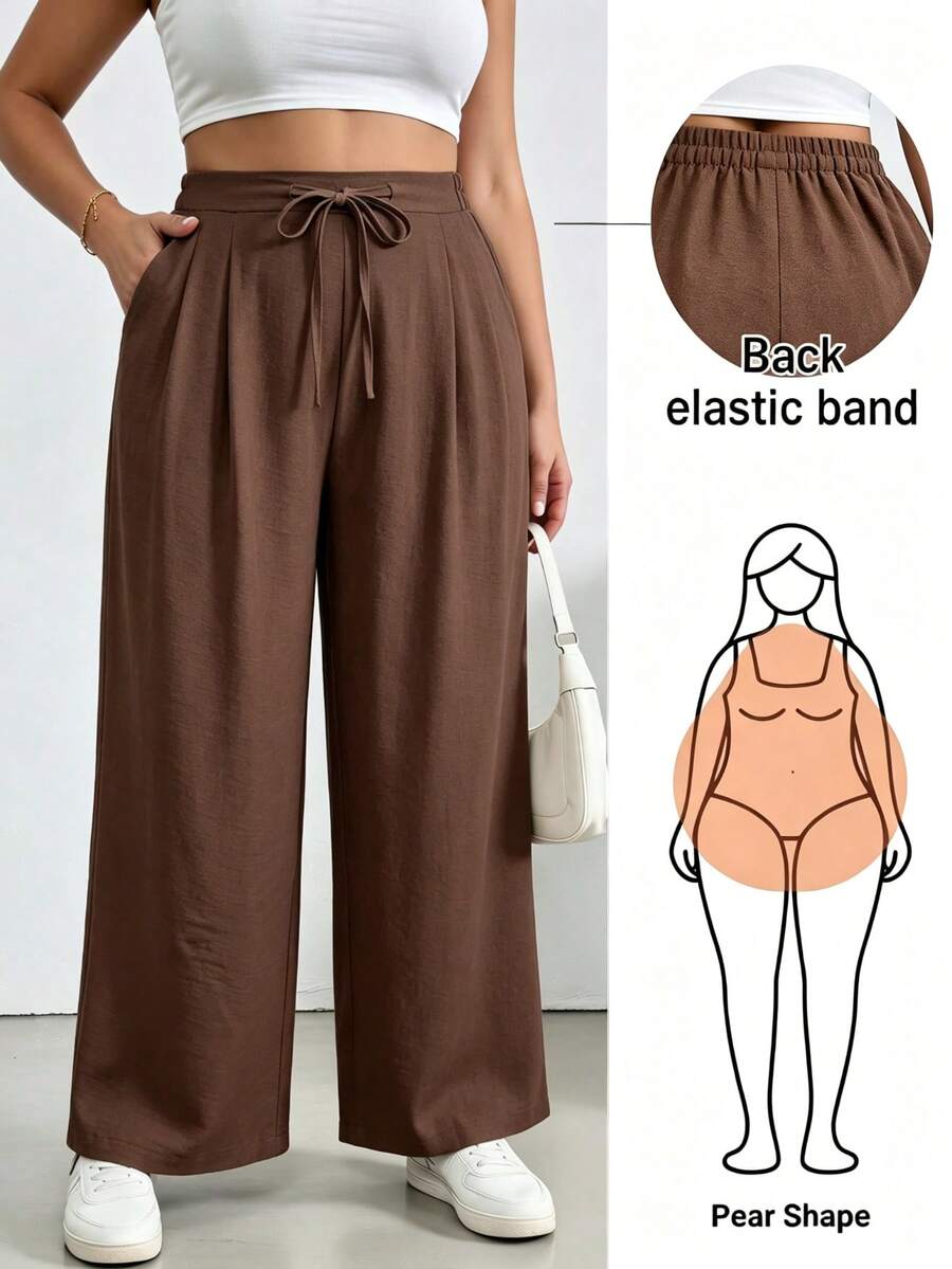 Plus Size Pants - Coffee - View 1