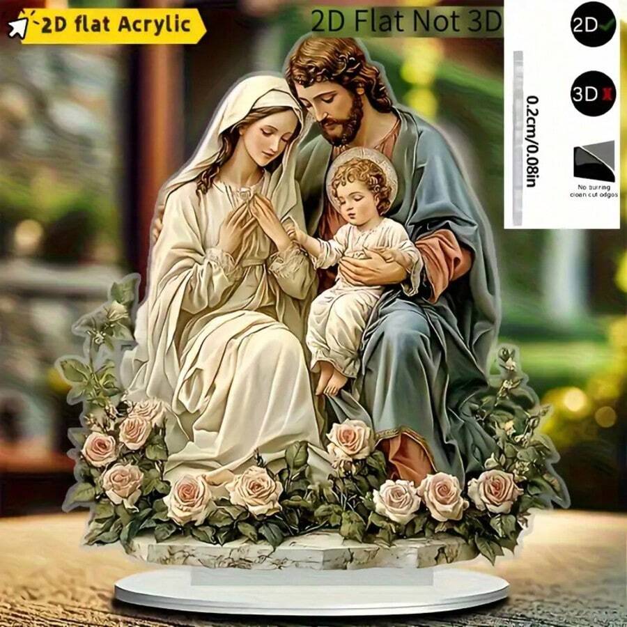 2D Flat Printed Jesus Birth Theme Desktop Decor, Suitable For 11 ...