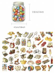 50 buah Stiker Barang Kecil Masa Kecil untuk Casing Ponsel, Kulkas, Perencana, Buku Harian, Album Foto, Koper, Jendela, Gitar, Helm, Skateboard, Laptop - MultiWarna - View 8