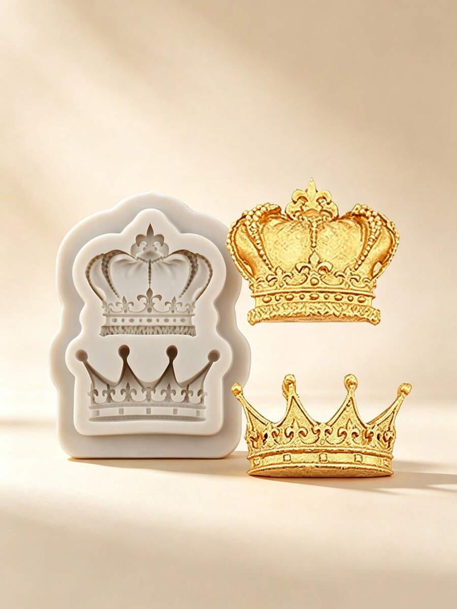 Crown Fondant Molds 3D Crown Cake Decorating Silicone Mold Birthday Party Cake Decoration Cupcake Topper Polymer Clay Chocolate Candy Gum Paste