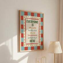 1pc Everyone Is Welcome Print, Hand-Drawn Classroom Wall Art, Diversity And Inclusion Poster, School Counselor Office Decor Wall Decor Bedroom Decor - Multicolor - View 10