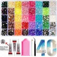 40 Colors Flat Back Resin Rhinestone Set, Includes Pickup Pen And Tweezers, Mixed Color 5.5mm Handmade Gemstones In Storage Box, Suitable For DIY Phone Case, Clothing, Shoes Rhinestone Decoration, DIY Handmade Shiny Decoration Projects - Multicolor - View 4