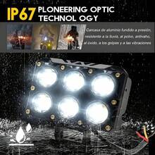 2pcs Faros Auxiliares LED con Lupa 6 Ojos para Auto y Moto 3 Modos de Luz Blanca y Ámbar Alta Luminosidad Impermeables IP67 para Niebla Carretera y Conducción Nocturna. - A - Ver 7