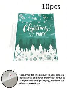 10pcs Christmas Gift Bags, Drawstring Closure Design, Convenient For Storing Candies And Small Gifts. Suitable For Christmas Eve Gift Packaging, Can Be Used For Christmas Party, Home Holiday Scene Decoration, Both Practical Gift Packaging Bags And Christmas Atmosphere Decoration. - Multicolor - View 15