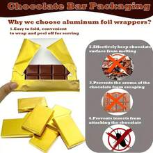 1 Pack Gold , Suitable For Chocolate, Candy And Desserts - Uncoated Metal Edge, Elegant Gift Wrapping Paper, Suitable For Candy Snacks, Dessert Display | Metallic Gloss Design | Material - A - View 4