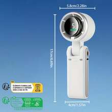 AOYI 1pc Rechargeable Lithium Battery Digital Display Portable Handheld Mini Fan With 199-Speed Adjustment And USB Charging Cable - Multicolor - View 10