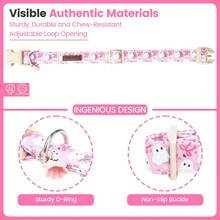 Lionheart Glory Halloween Dog Collar Pink Ghost Design Soft Adjustable Collar Suitable For Female/Male Puppies - Pink - View 3