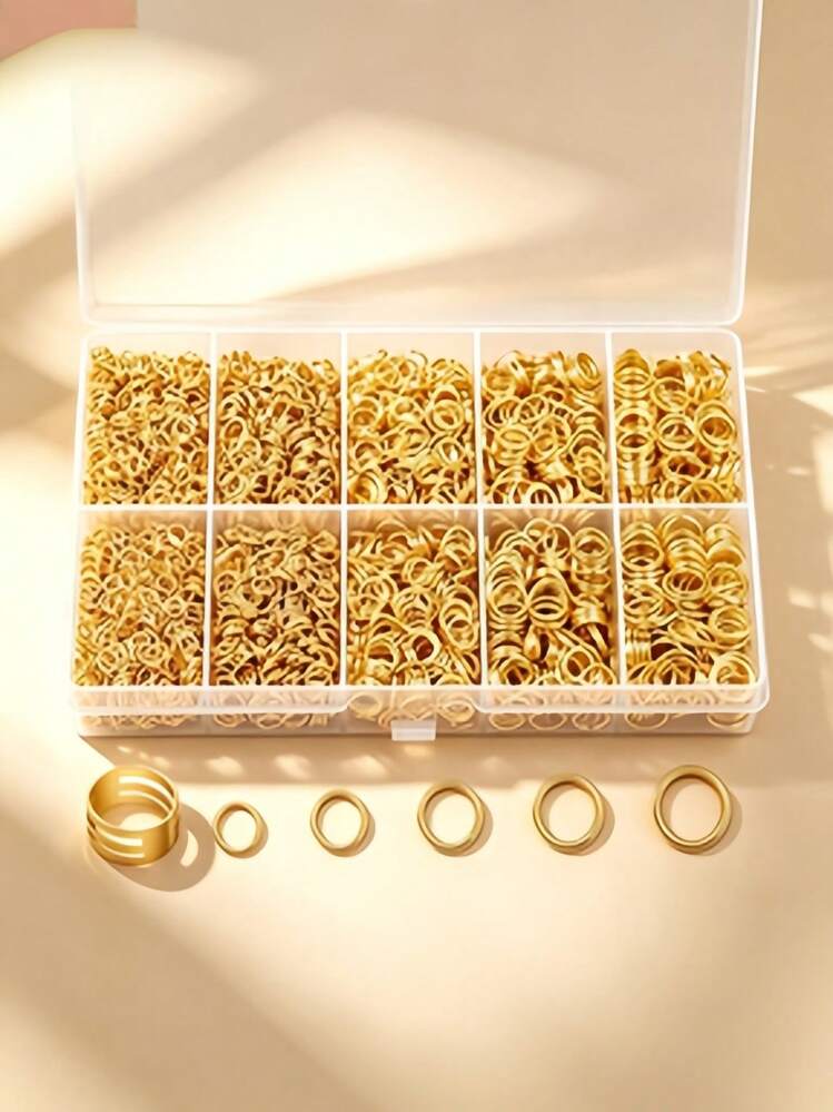 盒裝 O 型連接環 4/5/6/7/8mm 雙色耐用開口環，附開關工具、珠寶製作鉗與鑷子，適用於 DIY 手鍊、耳環、項鍊、鑰匙圈、包包吊飾、手機鍊，珠寶手工配件 - 大號10格配件組 - 查看 6
