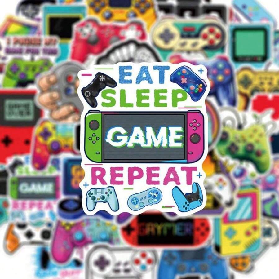 50Pcs Colorful Game Controller & Game Console Pattern Stickers ...