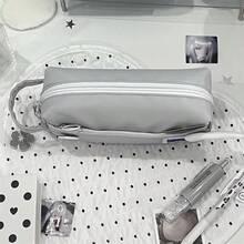 1pc Minimalist Polka Dot Mousse Pencil Case, Storage Bag, Large Capacity Multi-Functional Multi-Layer Pencil Case Student Stationery Storage Bag, Student Home Classroom Office Multi-Functional Universal Storage Neutral Pen Ballpoint Pen Writing Pen Pencil Eraser Ruler Multi-Stationery Storage Box Set, Holiday Stationery Gift - A - View 5