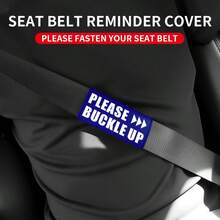 1pc PU Leather Car Seat Belt Shoulder Cover, PLEASE BUCKLE UP Letter Print Universal Safety Belt Pad, Anti-Friction Seatbelt Protector, Car Interior Decor Accessories - A234 - View 8