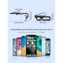 Soporte universal para telfono en parasol de coche - Clip antideslizante de cocodrilo con almohadilla de silicona, fijacin segura; Rotacin multifuncio - A - Ver 8