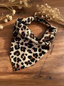 Retro Leopard Print Triangle Headband, Women's Hairstyle Accessory, European Style Fabric Hair Accessory, For Leisure And Vacation. - Multicolor - View 2